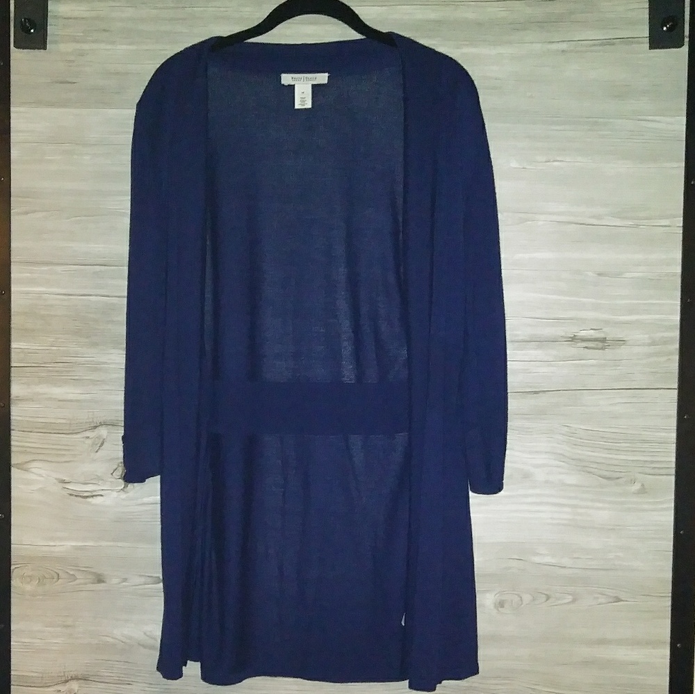 WHBM Navy Blue Long Cardigan